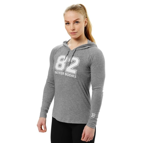 Better Bodies Varsity Thin Lightweight Hoodie Grey - Picture 1 of 2